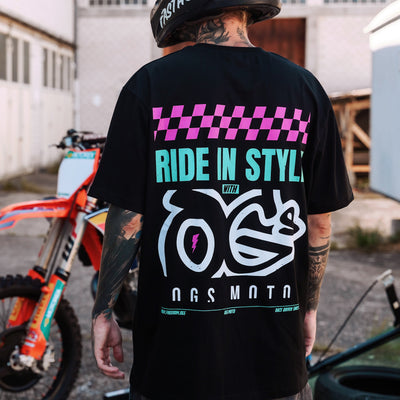 Ride In Style Tee (black) - Regular T-Shirt (200GSM)