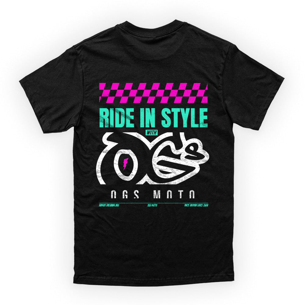 Ride In Style Tee (black) - Regular T-Shirt (200GSM)